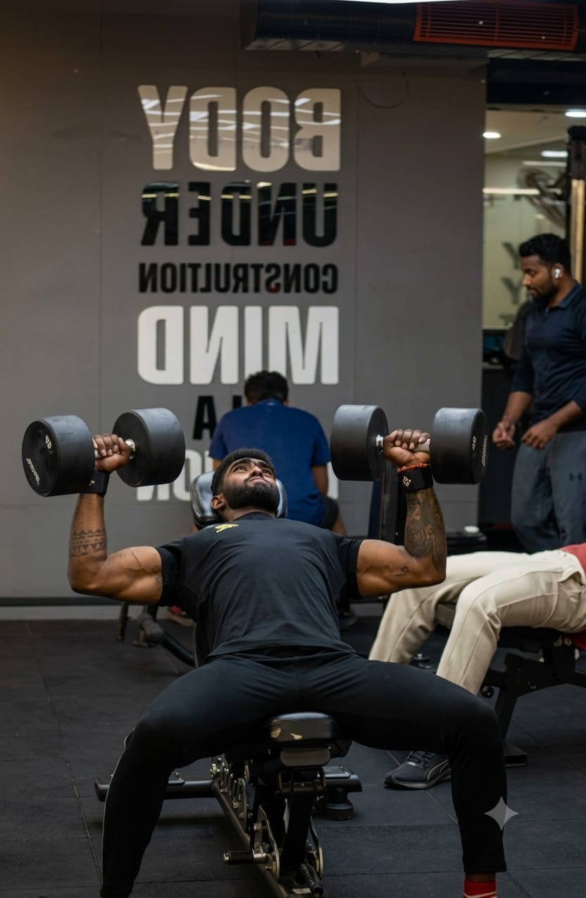 Members training in the free-weight hall